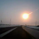 In this frame grab from a video, the meteor’s vapor trail, also known as its contrail is visible.